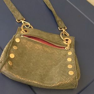 Small Hammitt bag in green/gray with gold shimmer
